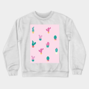 Pink Cactus Pattern Crewneck Sweatshirt